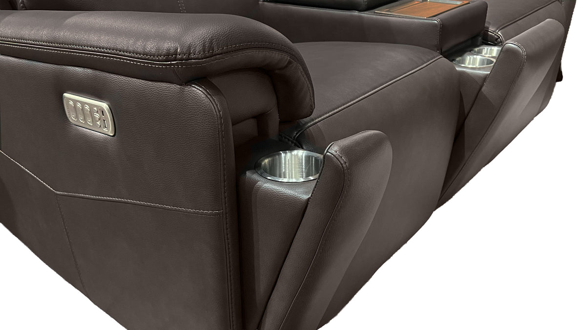 Cougar Dark Brown P5 Power Reclining Loveseat w/Console