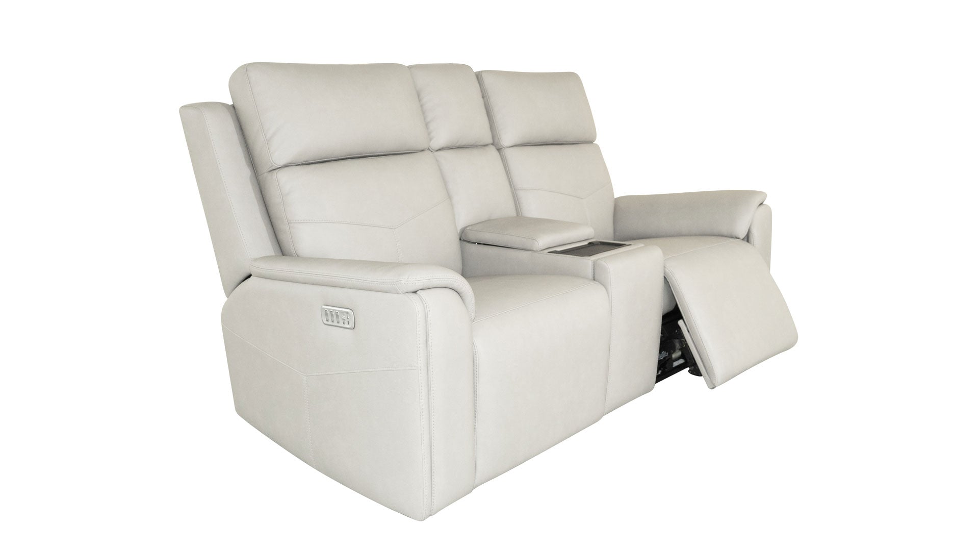 Sofá doble reclinable Cougar Dove Gray P5 con consola