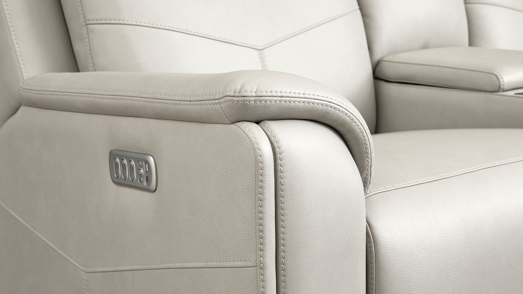 Sofá doble reclinable Cougar Dove Gray P5 con consola