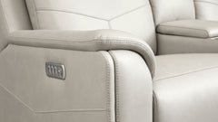 Sofá doble reclinable Cougar Dove Gray P5 con consola