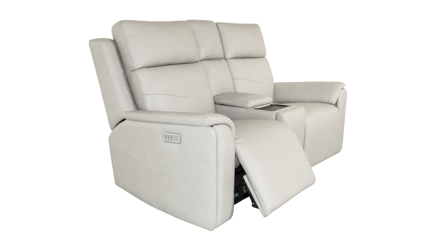 Sofá doble reclinable Cougar Dove Gray P5 con consola