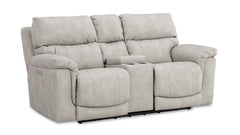 Taupe P3 Power Reclining Loveseat w/Console