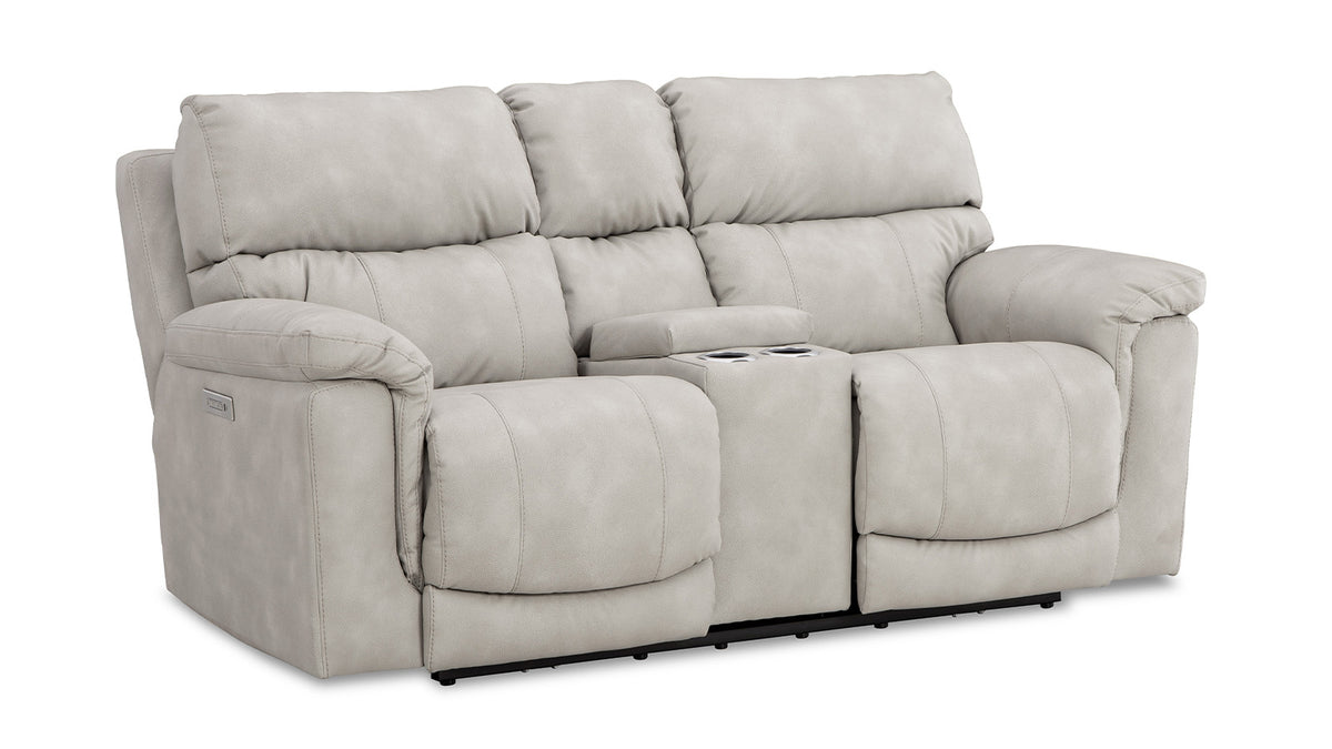 Taupe P3 Power Reclining Loveseat w/Console