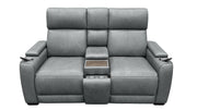 MacPulse P6 Charcoal Grey Power Loveseat with Immersive Sound | Performance Fabric | Gallery Furniture