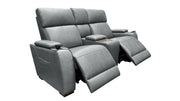 MacPulse P6 Charcoal Grey Power Loveseat with Immersive Sound | Performance Fabric | Gallery Furniture