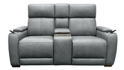 MacPulse P6 Charcoal Grey Power Loveseat with Immersive Sound | Performance Fabric | Gallery Furniture