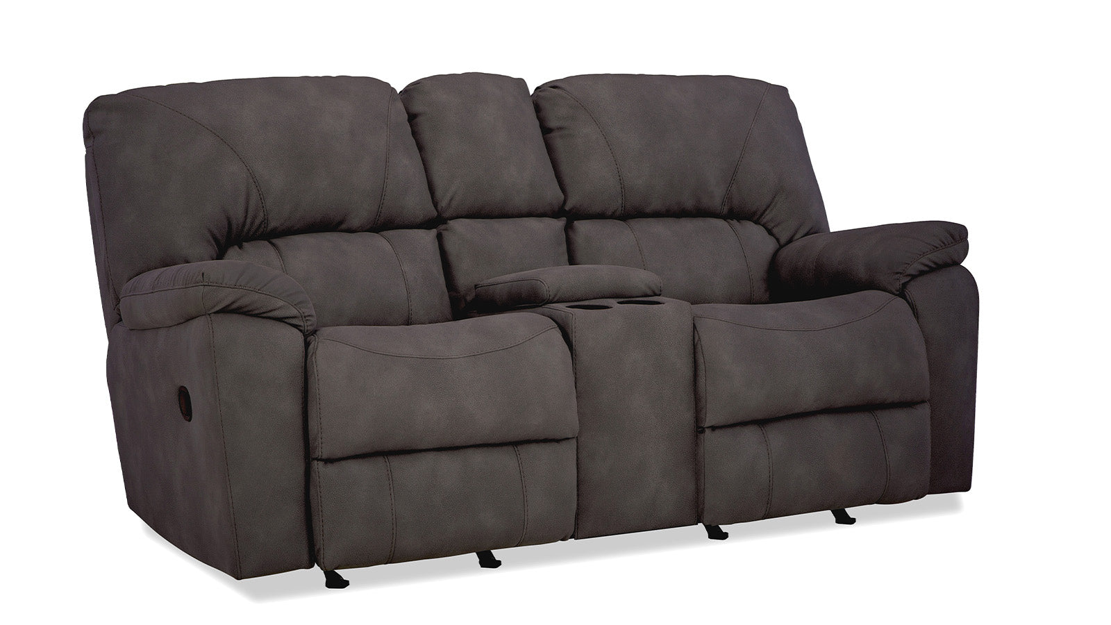 Gray reclining sofa on a white background