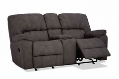 Gray reclining sofa on a white background