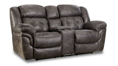 Marcelina Charcoal Manual Reclining Loveseat w/Console
