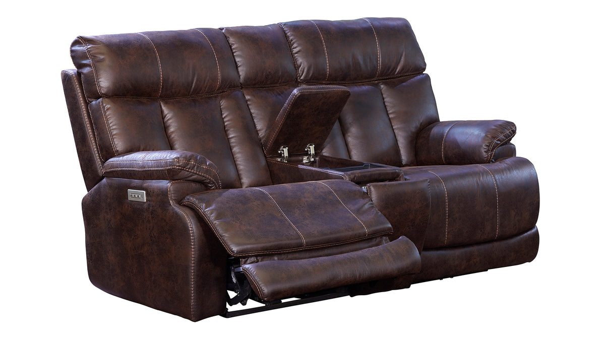 3 Pc Clive Brown Microfiber P3 Power Reclining Set