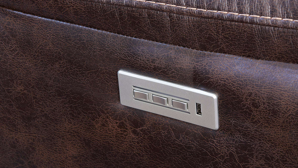 3 Pc Clive Brown Microfiber P3 Power Reclining Set