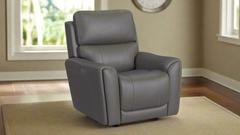 Cougar Dark Grey Power Recliner – Upholstered Living Room Chair | Gallery Furniture