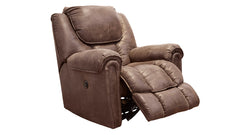 Sillón reclinable Surf Mocha Power Rocker: sillón tapizado para salón fabricado en EE. UU. | Gallery Furniture