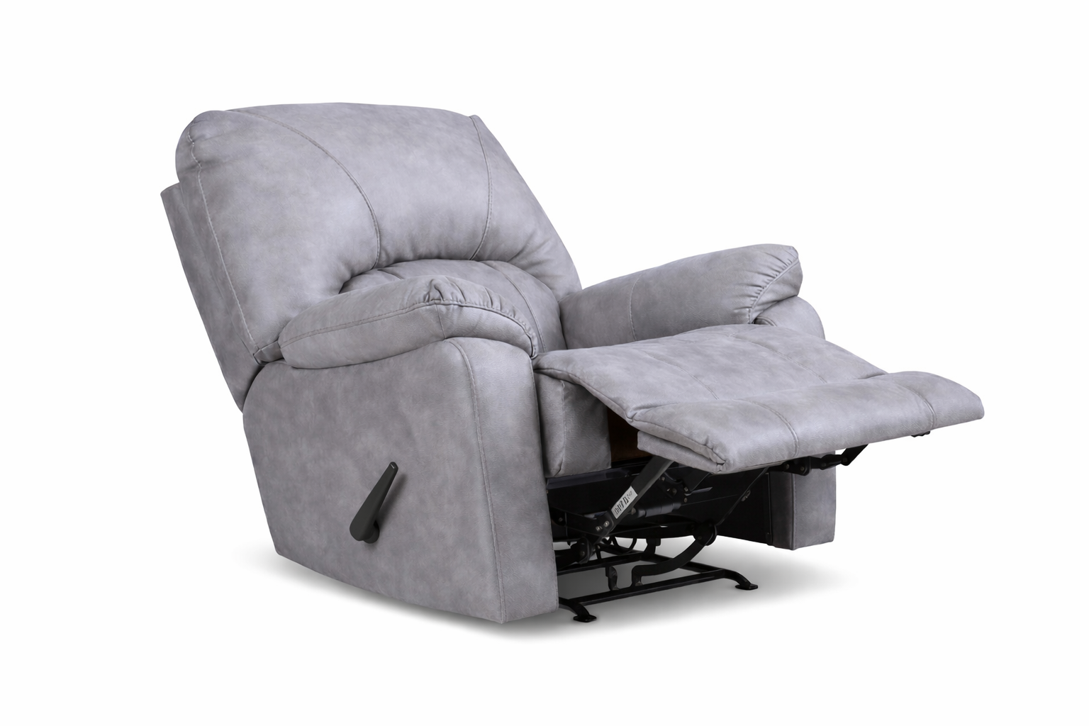 Rhino Gray Manual Rocker Recliner – Performance Fabric Upholstered Living Room Chair Made in USA | Gallery Furniture