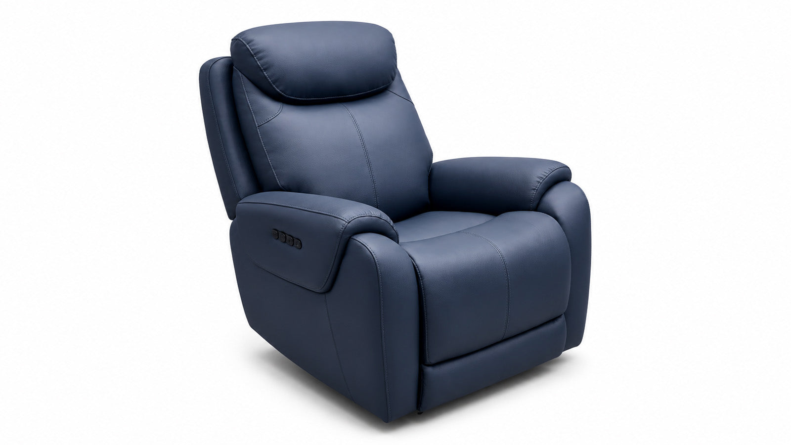 Blue recliner chair on a white background