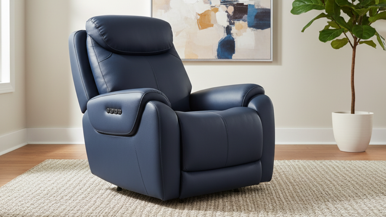 Cordova Steel Blue Power Recliner