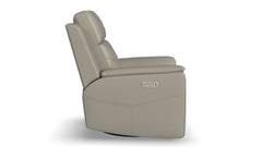 Cougar Dove Grey Power Swivel Glider Recliner – Performance Fabric Upholstered Living Room Chair with Heat & Massage | Gallery Furniture