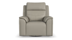 Cougar Dove Grey Power Swivel Glider Recliner – Performance Fabric Upholstered Living Room Chair with Heat & Massage | Gallery Furniture