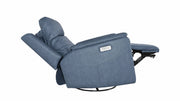 Cougar Admiral Blue Power Swivel Glider Recliner | Flexsteel