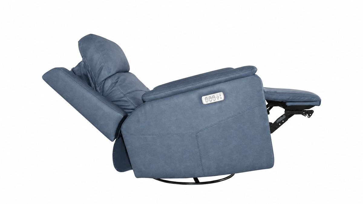 Cougar Admiral Blue Power Swivel Glider Recliner | Flexsteel