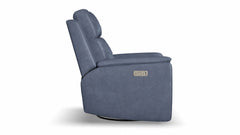 Cougar Admiral Blue Power Swivel Glider Recliner | Flexsteel