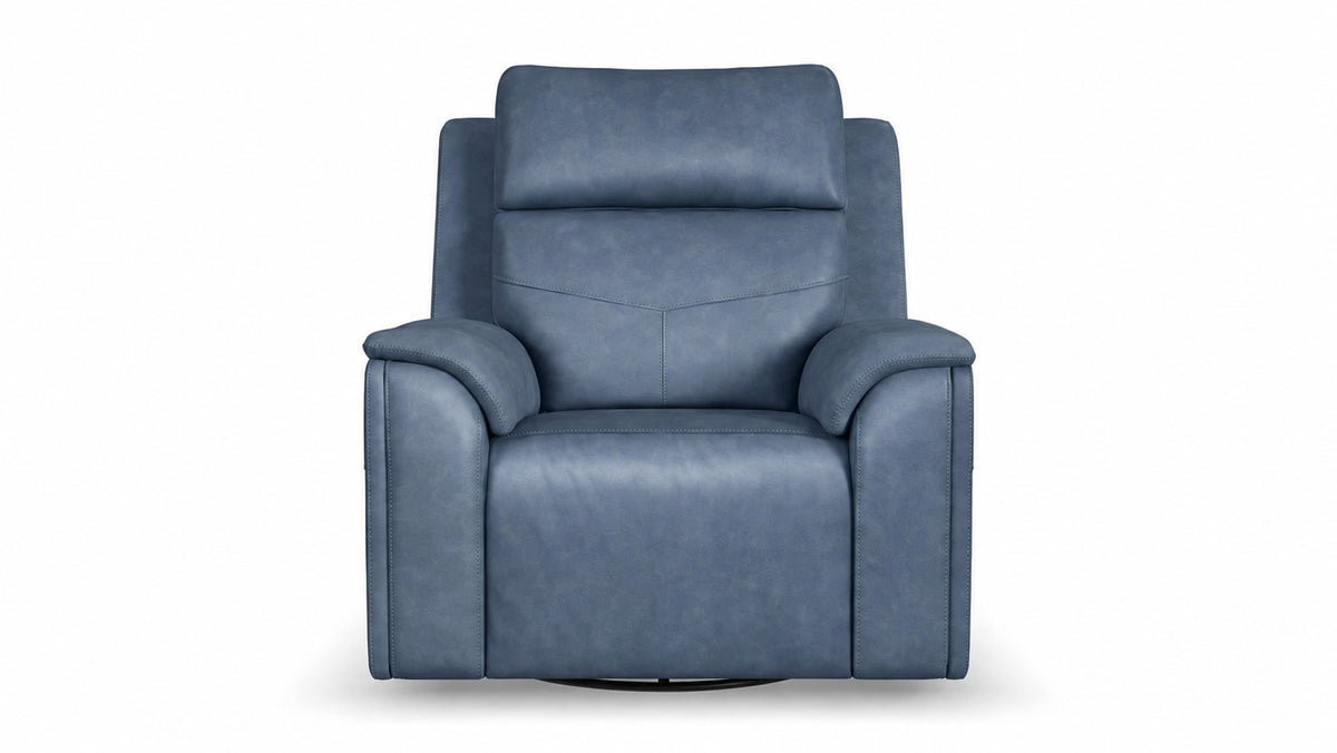 Cougar Admiral Blue Power Swivel Glider Recliner | Flexsteel