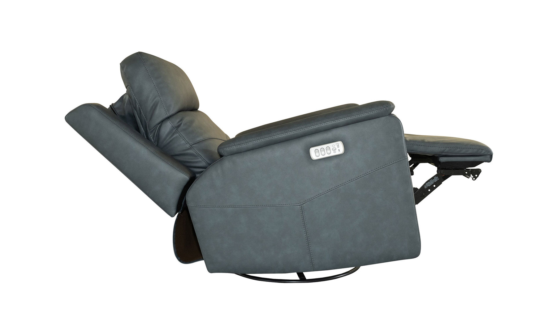 Sillón reclinable giratorio Cougar Admiral Blue Power – Sillón de salón tapizado en tejido de alta calidad con función de calor y masaje | Gallery Furniture
