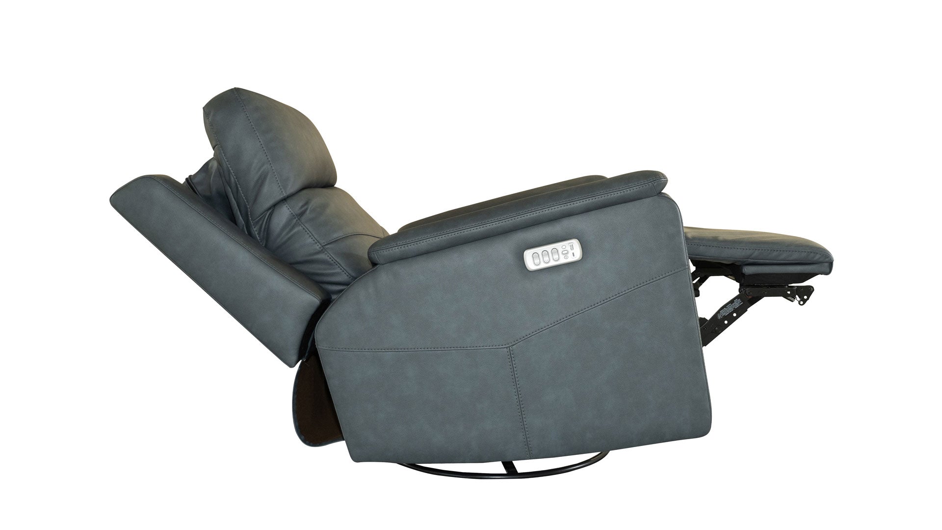 Sillón reclinable giratorio Cougar Admiral Blue Power – Sillón de salón tapizado en tejido de alta calidad con función de calor y masaje | Gallery Furniture