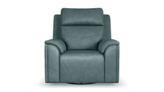 Sillón reclinable giratorio Cougar Admiral Blue Power – Sillón de salón tapizado en tejido de alta calidad con función de calor y masaje | Gallery Furniture