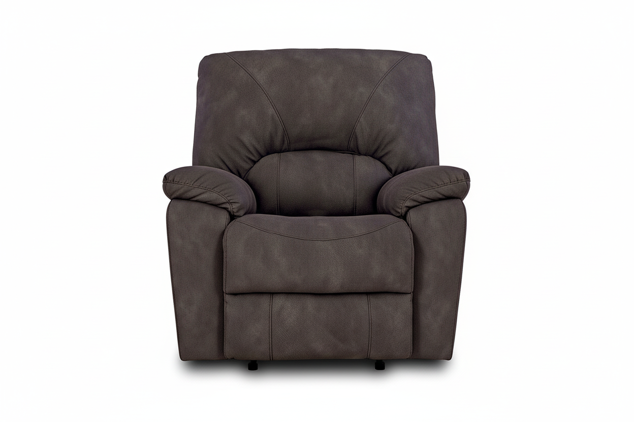 Rhino Pewter Manual Rocker Recliner – Performance Fabric Upholstered Living Room Chair Made in USA | Gallery Furniture