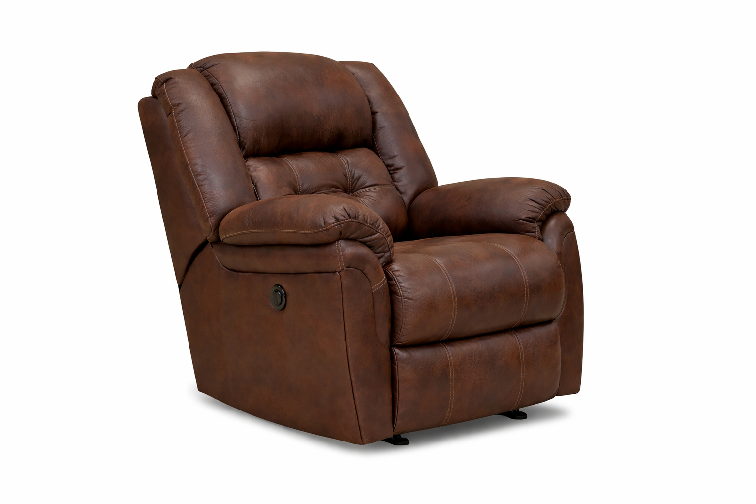 Sillón reclinable manual con balancín Marcelina Espresso – Sillón tapizado de salón fabricado en EE. UU. | Gallery Furniture