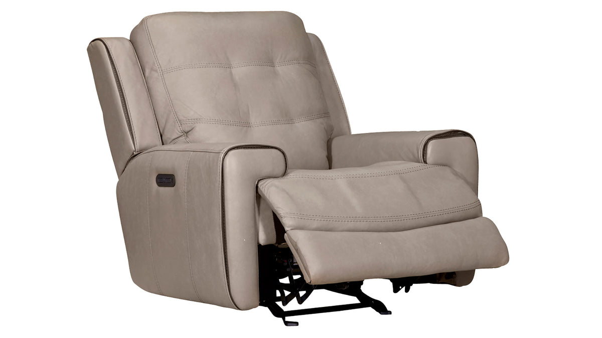 Wicklow Putty Leather 3pc Power Reclining Set