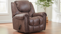 ¡¡Solo modelo de exposición!! Sillón reclinable manual Surf Mocha con balancín – Sillón tapizado de salón fabricado en EE. UU. | Gallery Furniture