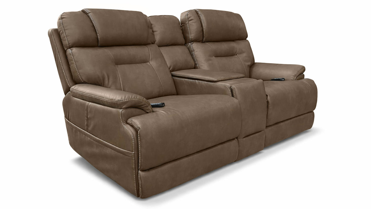 MacZcliner Cappuccino P6 Power Assist Lift Loveseat with Heat & Massage