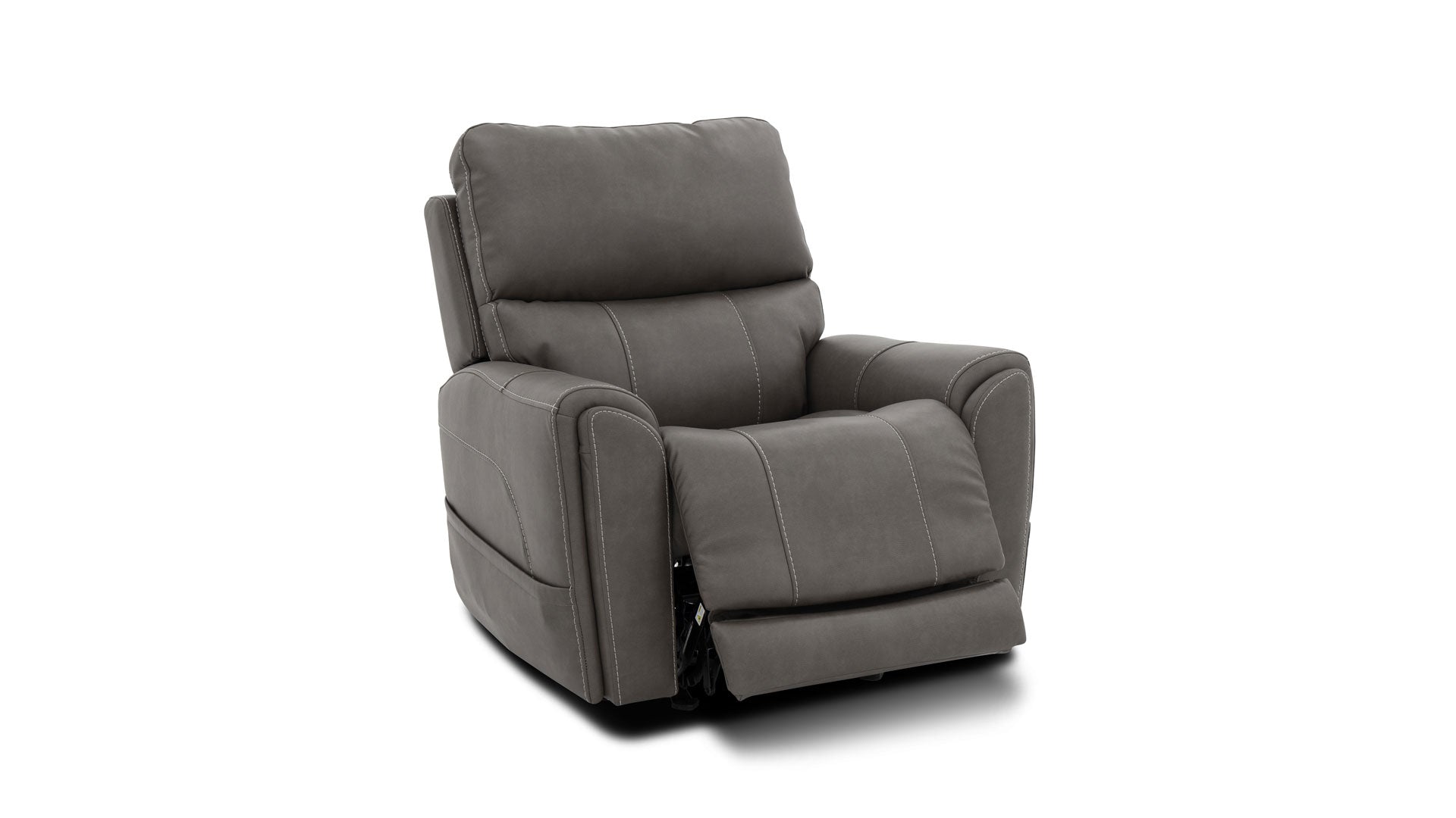 Cougar Dark Grey Power Recliner – Performance Fabric Upholstered Living Room Chair with Heat & Massage | Gallery Furniture