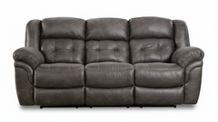 Gray leather sofa on a white background