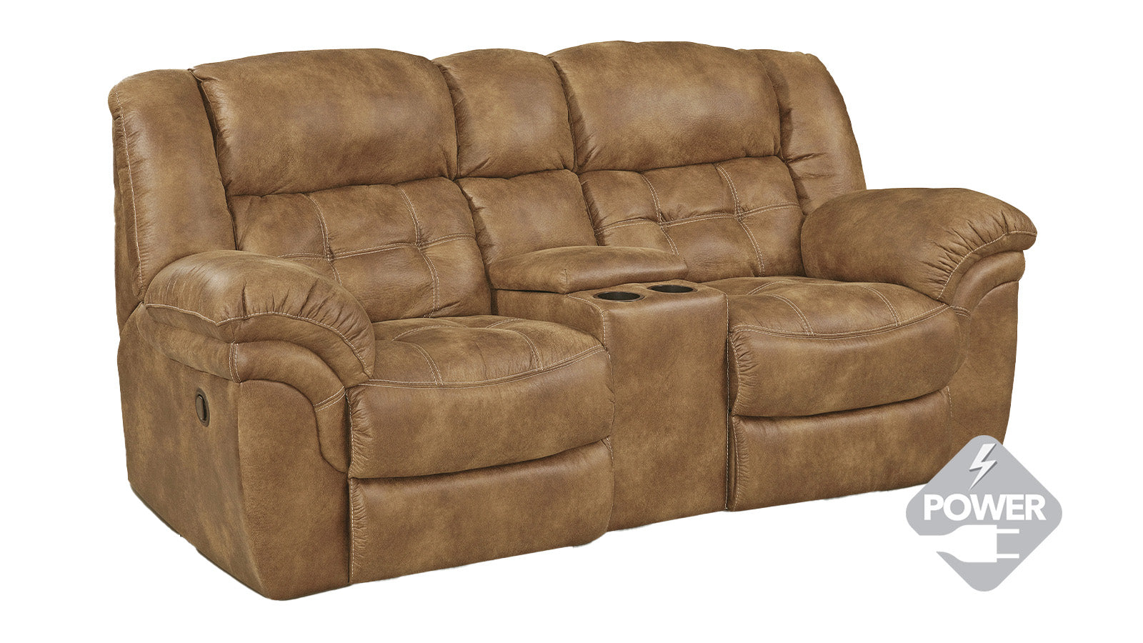 Frontier Almond P1 Power Reclining Loveseat w/Console