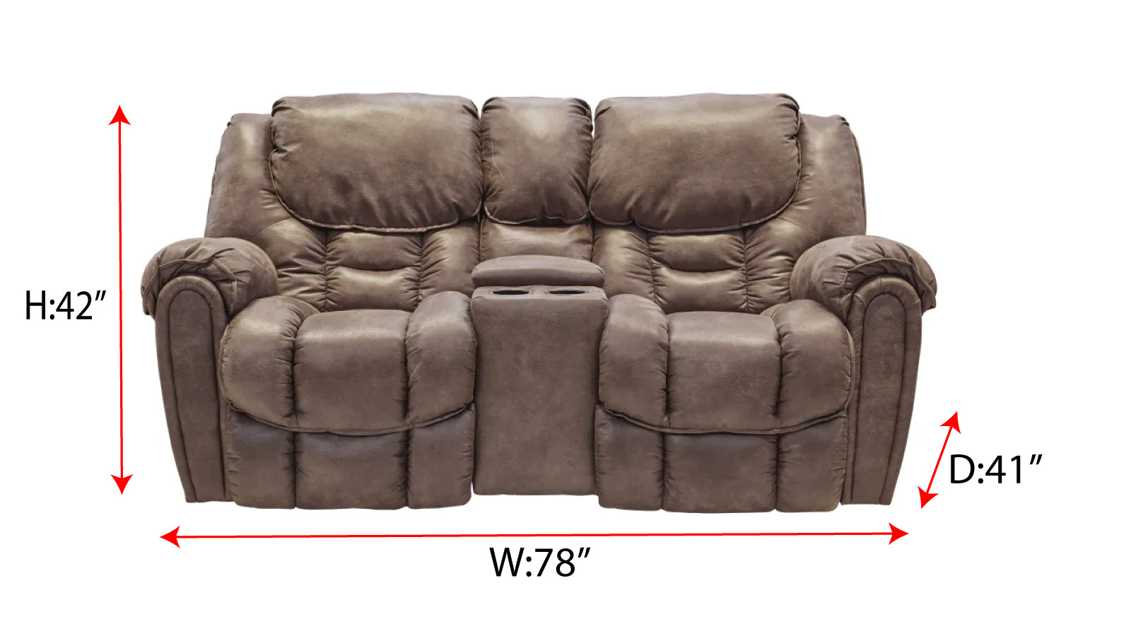 Surf Mocha P1 Power Reclining Loveseat w/Console