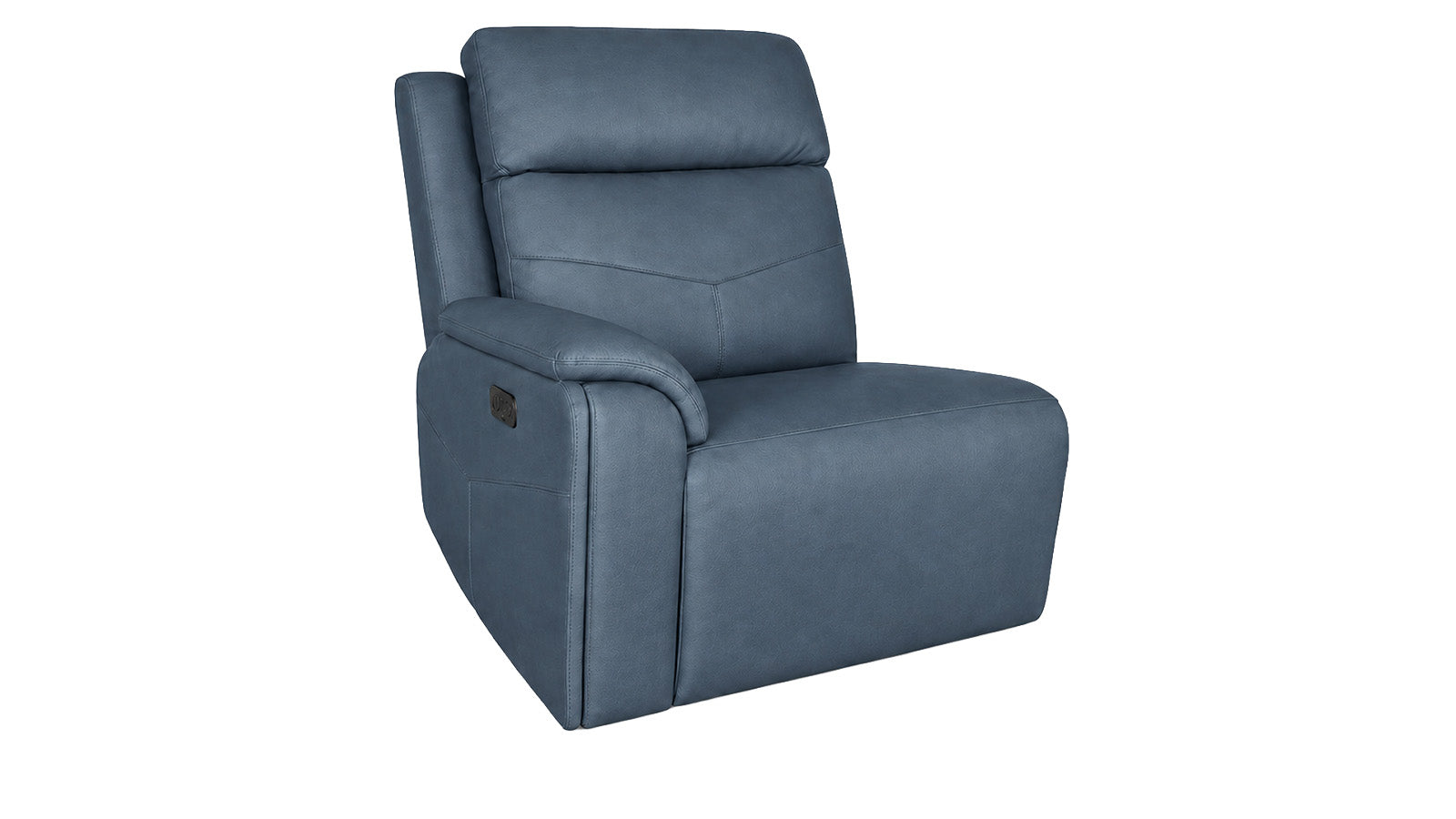 Admiral Blue Left Arm Facing Power Recliner | MacModular Sectional Piece