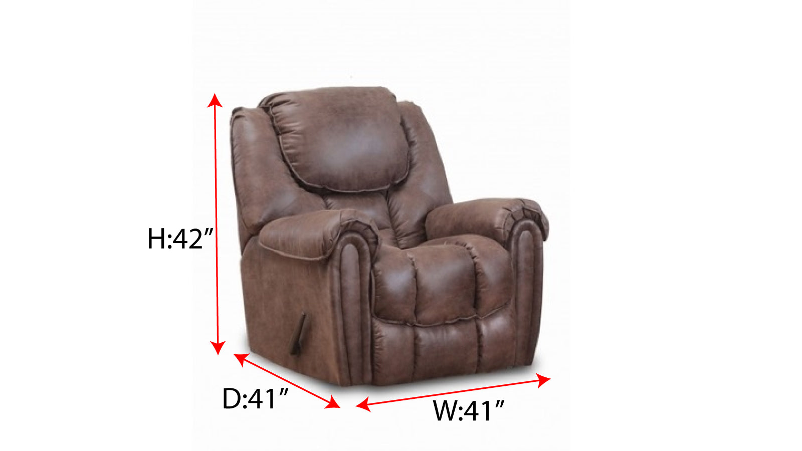 ¡¡Solo modelo de exposición!! Sillón reclinable manual Surf Mocha con balancín – Sillón tapizado de salón fabricado en EE. UU. | Gallery Furniture