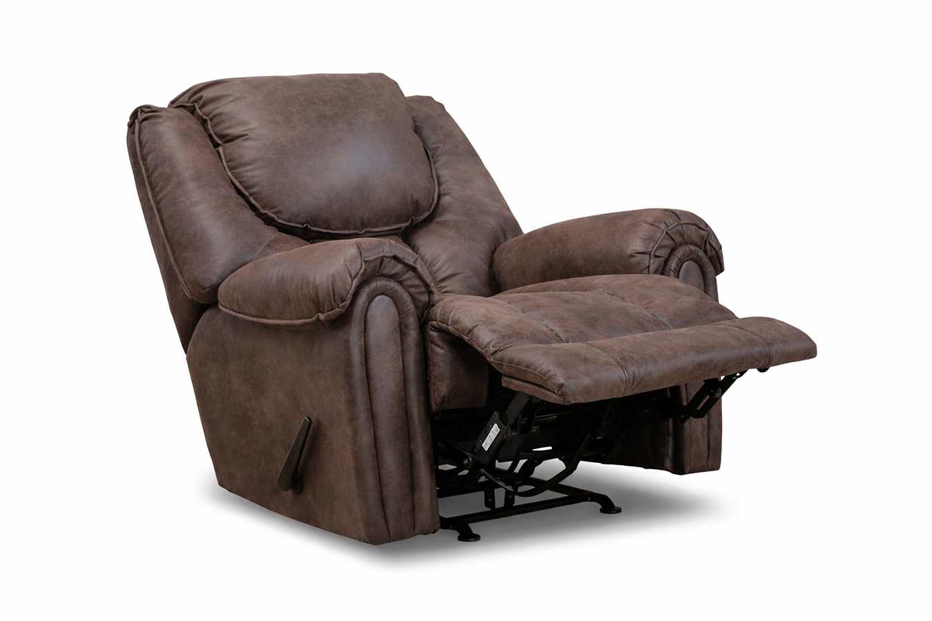¡¡Solo modelo de exposición!! Sillón reclinable manual Surf Mocha con balancín – Sillón tapizado de salón fabricado en EE. UU. | Gallery Furniture