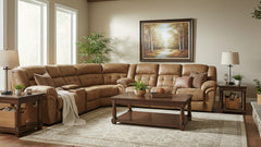 Beige sectional sofa in a cozy room scene