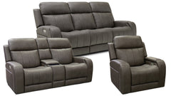 3 Pc Cougar Smoke P6 Power Reclining Set w/Immersive Audio