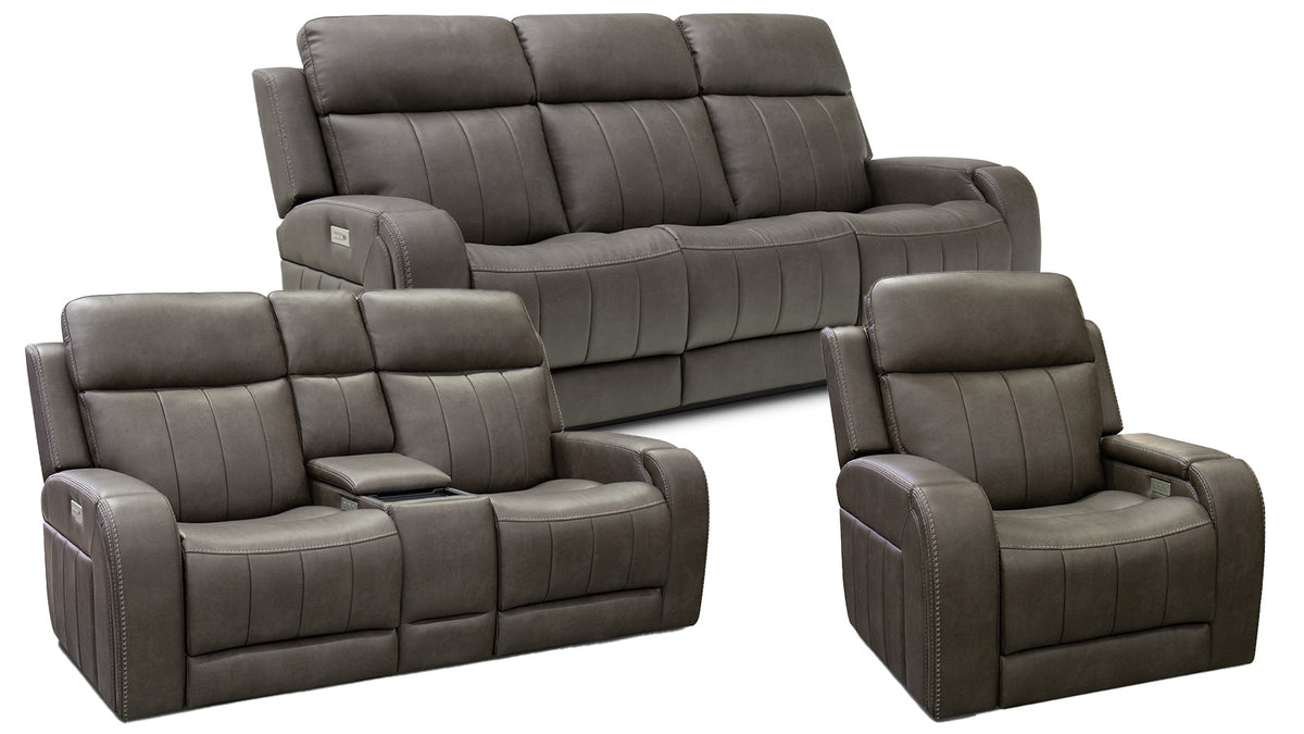 3 Pc Cougar Smoke P6 Power Reclining Set w/Immersive Audio