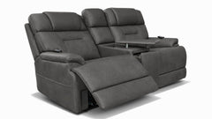 MacZcliner Dark Grey P6 3-Piece Power Reclining Lift Assist Loveseat with Console | Gallery Furniture