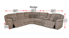 catalina reclining sofa measurements line drawing on white background