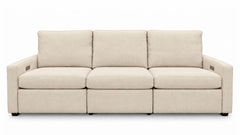 Solara Straw 3pc Power Reclining Sofa with Performance Fabric | Gallery Furniture