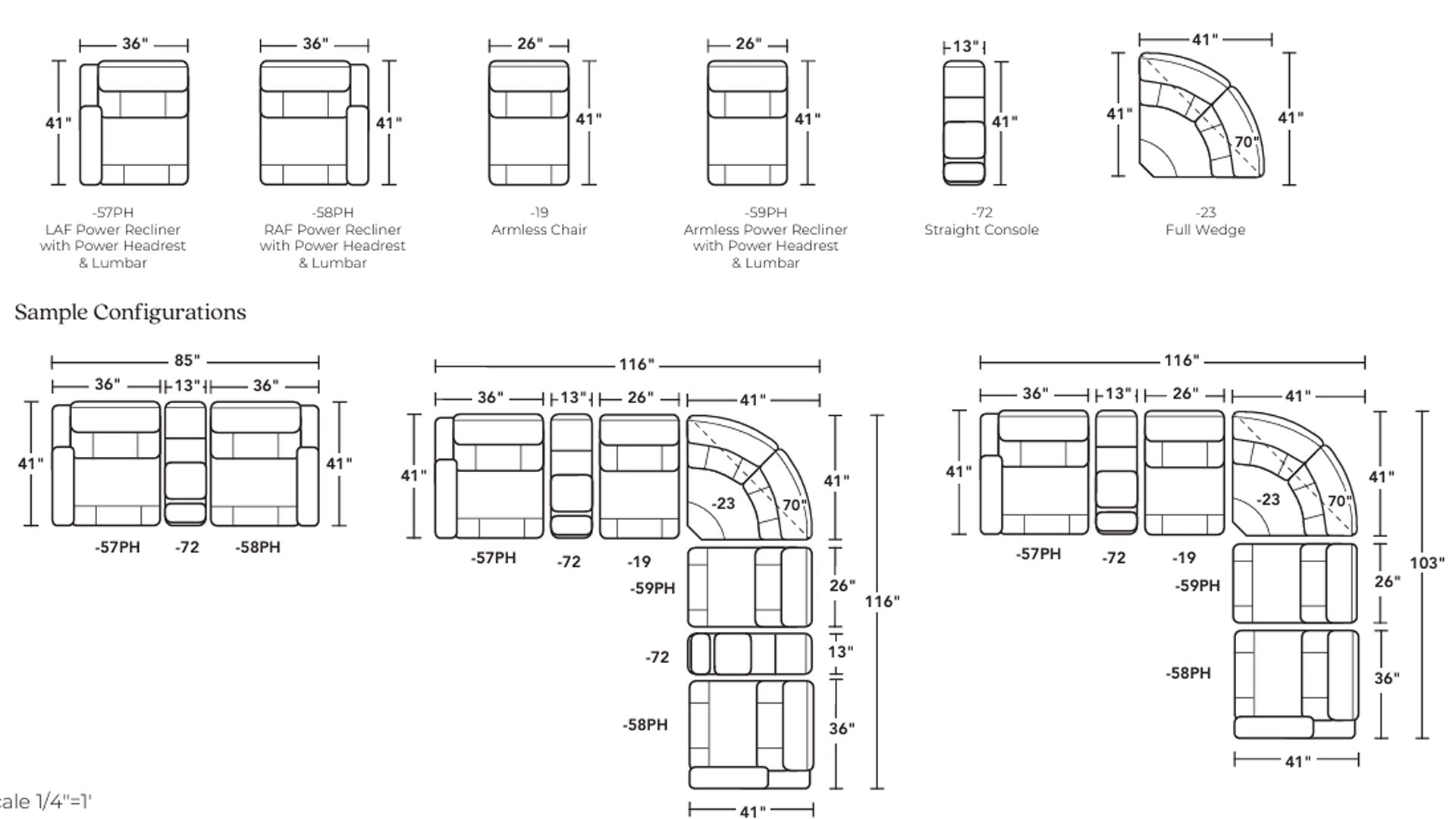 "Cougar sectional dimensions and measurements diagram"
