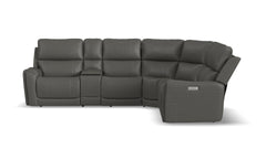 "Cougar power reclining sectional side view with chaise"