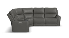 "Cougar power reclining sectional side view with chaise"